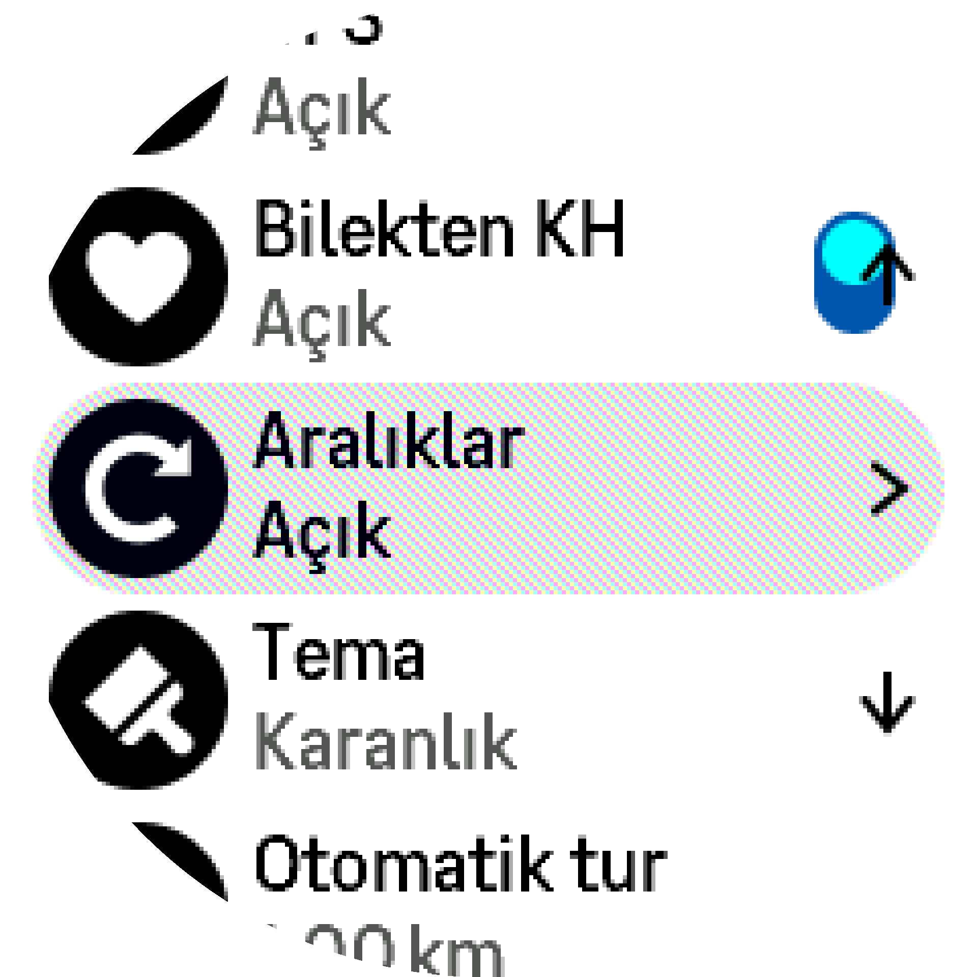 Aralıklı antrenman ayarları S9PP