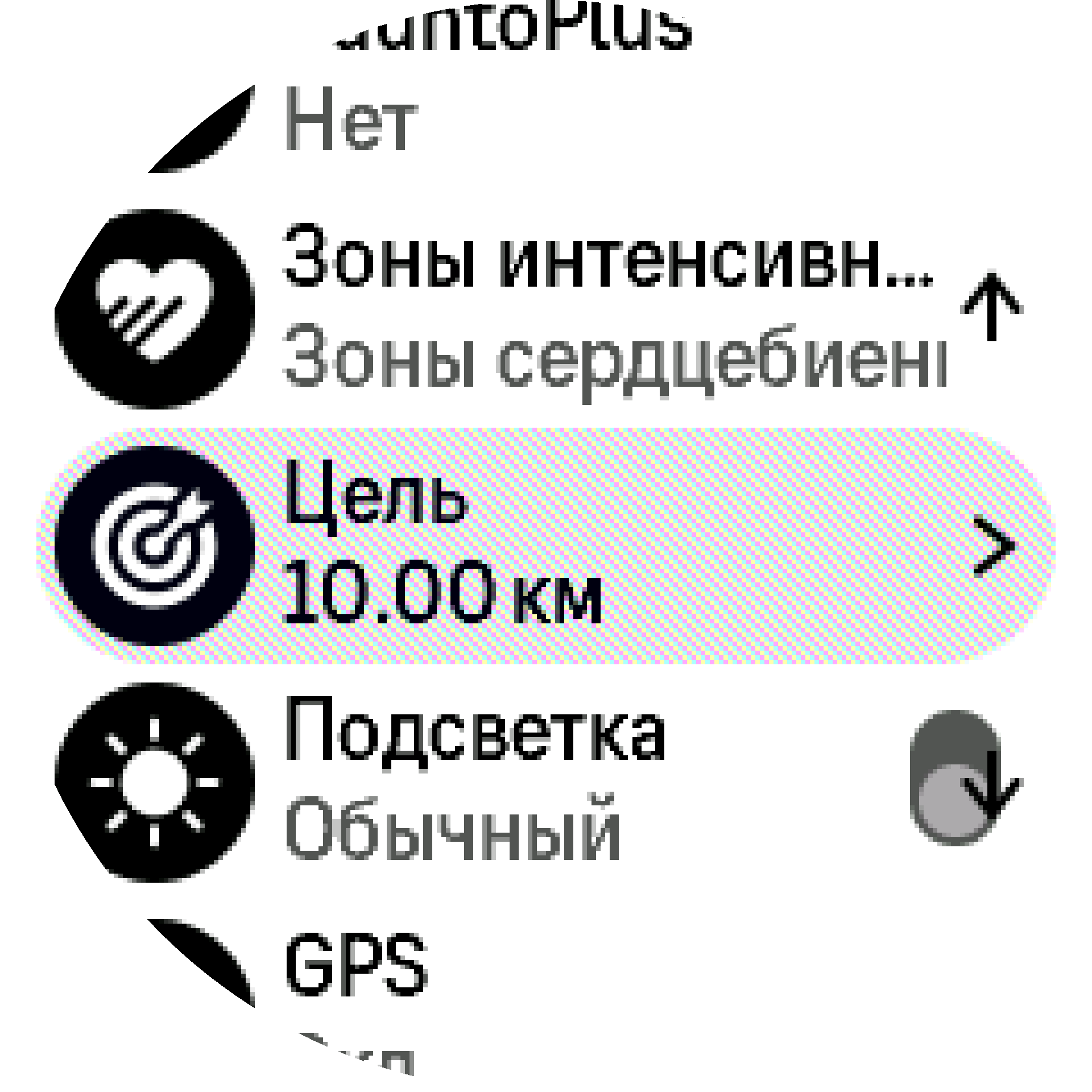 Цели в спортивном режиме S9PP