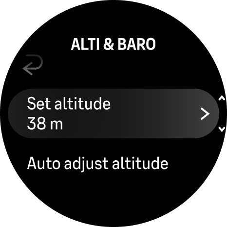 تعيين الارتفاع ضمن alti baro