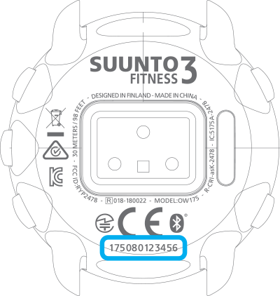 Serial number Suunto 3 Fitness