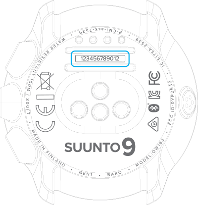 シリアルナンバー Suunto 9