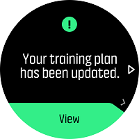トレーニングプランが更新されたときの通知。