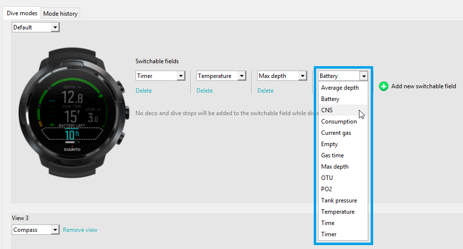 Suunto DM5 - customization step 3